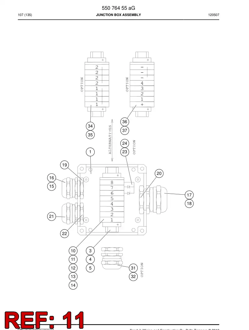 85059579b 850 595 79b ACCESORIO DE BANDA DE TERMINALES - Sandvik Technical Drawing