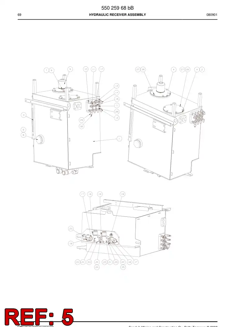 85079409b 850 794 09b Breather - Sandvik Technical Drawing