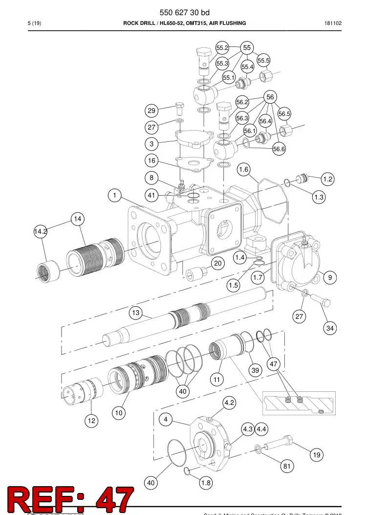 85081459b 850 814 59b Seal, Rod - Sandvik Technical Drawing