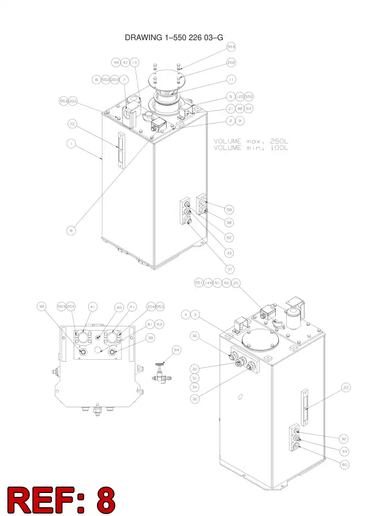 85083479 850 834 79 TEMPERATURE GAUGE - Sandvik Technical Drawing