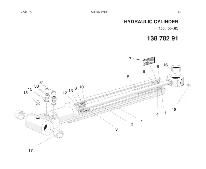 85107789 851 077 89 SEAL KIT (FOR CYLINDER) - Sandvik Technical Drawing