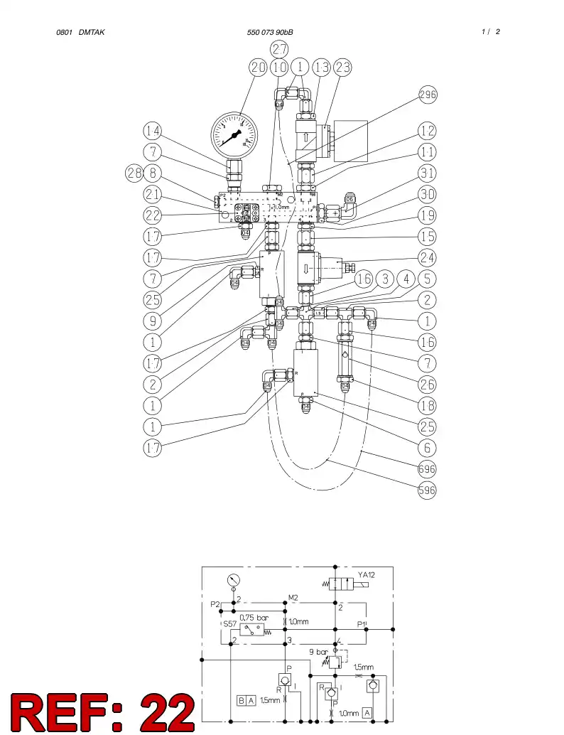 85110879 851 108 79 PRESSURE DIFFERENCE SWITCH - Sandvik Technical Drawing