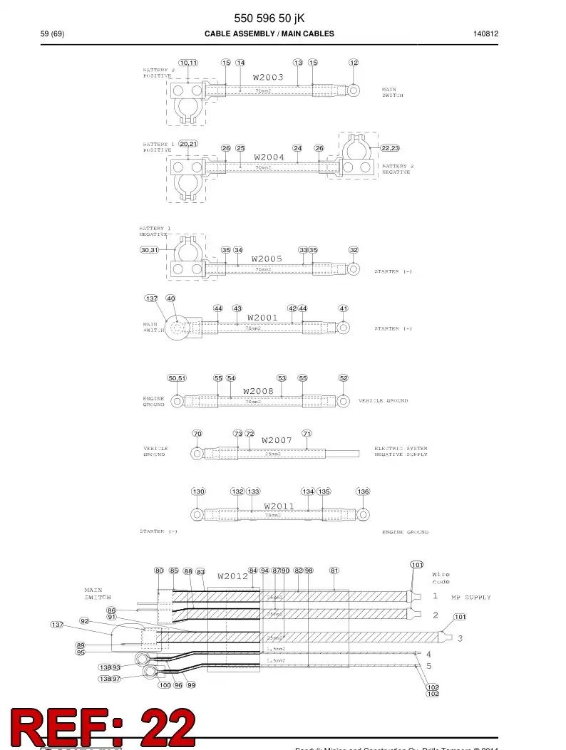85115669 851 156 69 Terminal, Battery - Sandvik Technical Drawing
