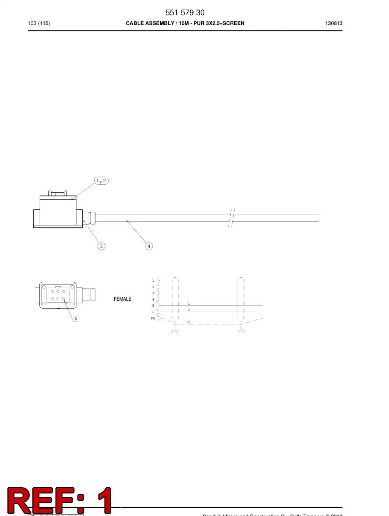 85120779 851 207 79 Case, Multipolar Connector - Sandvik Technical Drawing