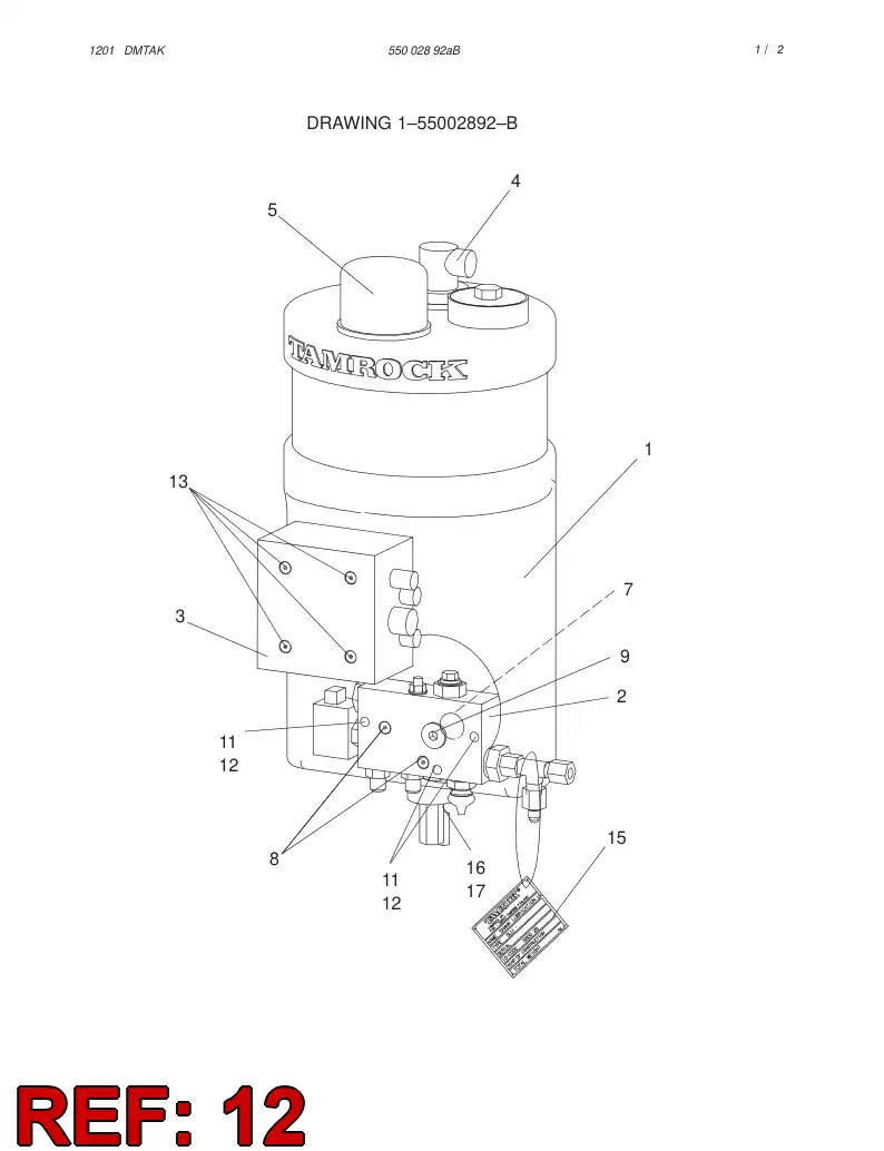 85128189 851 281 89 WASHER DE SAFETYA DOUBLE - Sandvik Technical Drawing