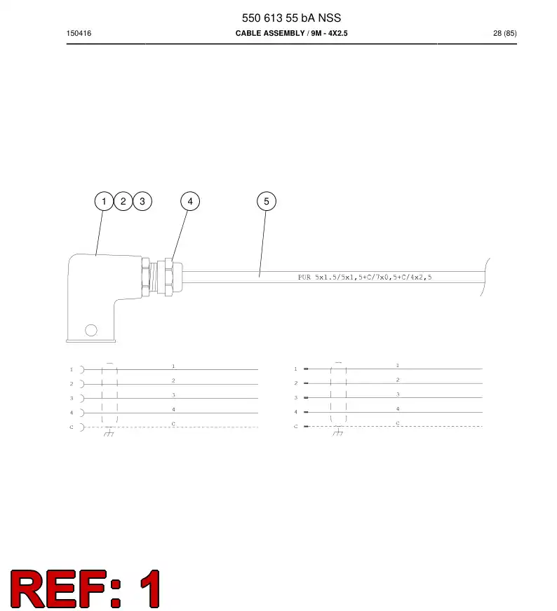85138519 851 385 19 Case, Multipolar Connector - Sandvik Technical Drawing