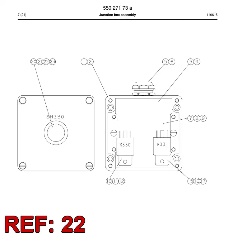 85152779a 851 527 79a Switch body (Contact block) - Sandvik Technical Drawing