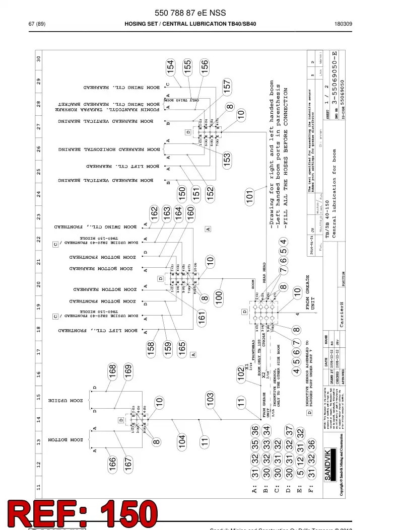85160659b 851 606 59b HOSE - Sandvik Technical Drawing