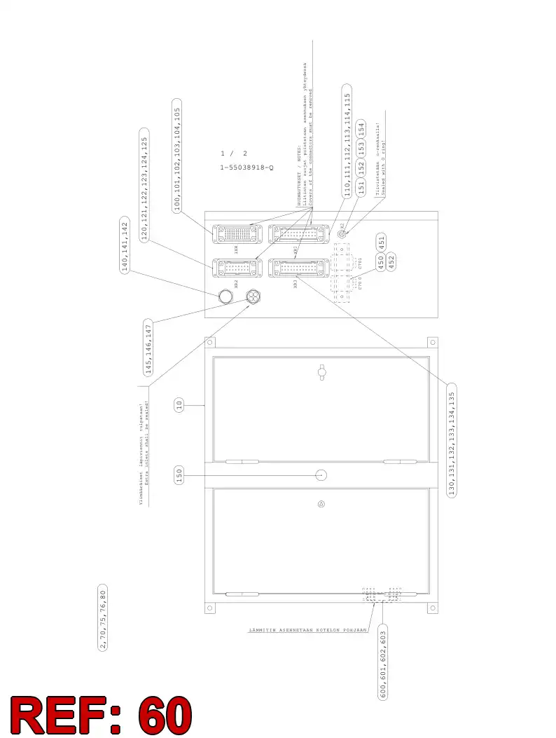 85169359 851 693 59 Rack, Cable - Sandvik Technical Drawing