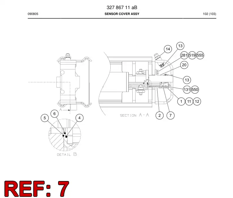 85173459 851 734 59 O-ring - Sandvik Technical Drawing