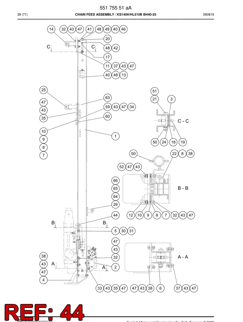 85183899 851 838 99 CHAIN - Sandvik Technical Drawing