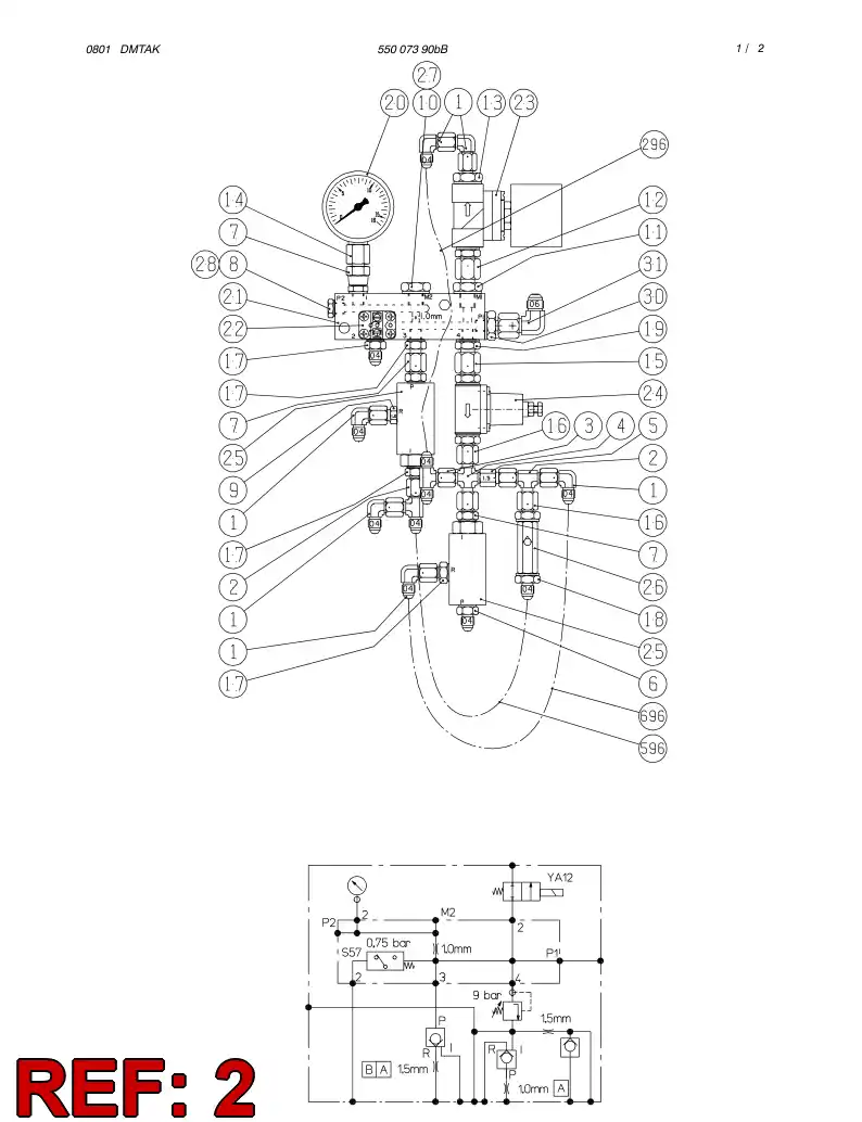 85198329 851 983 29 SWIVEL NUT RUN TEE - Sandvik Technical Drawing