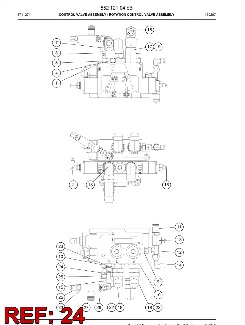 85198329a 851 983 29a Adapter, Tee - Sandvik Technical Drawing