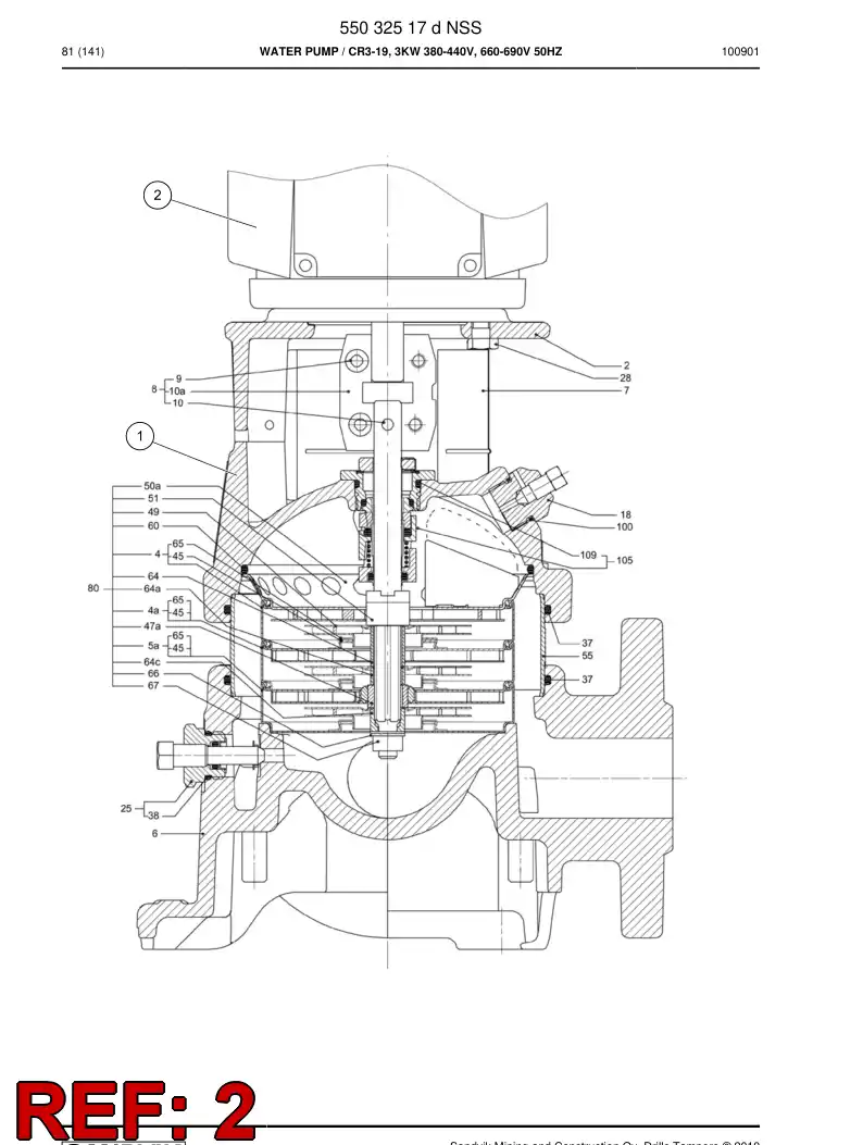 85257319b 852 573 19b Three-phase motor - Sandvik Technical Drawing