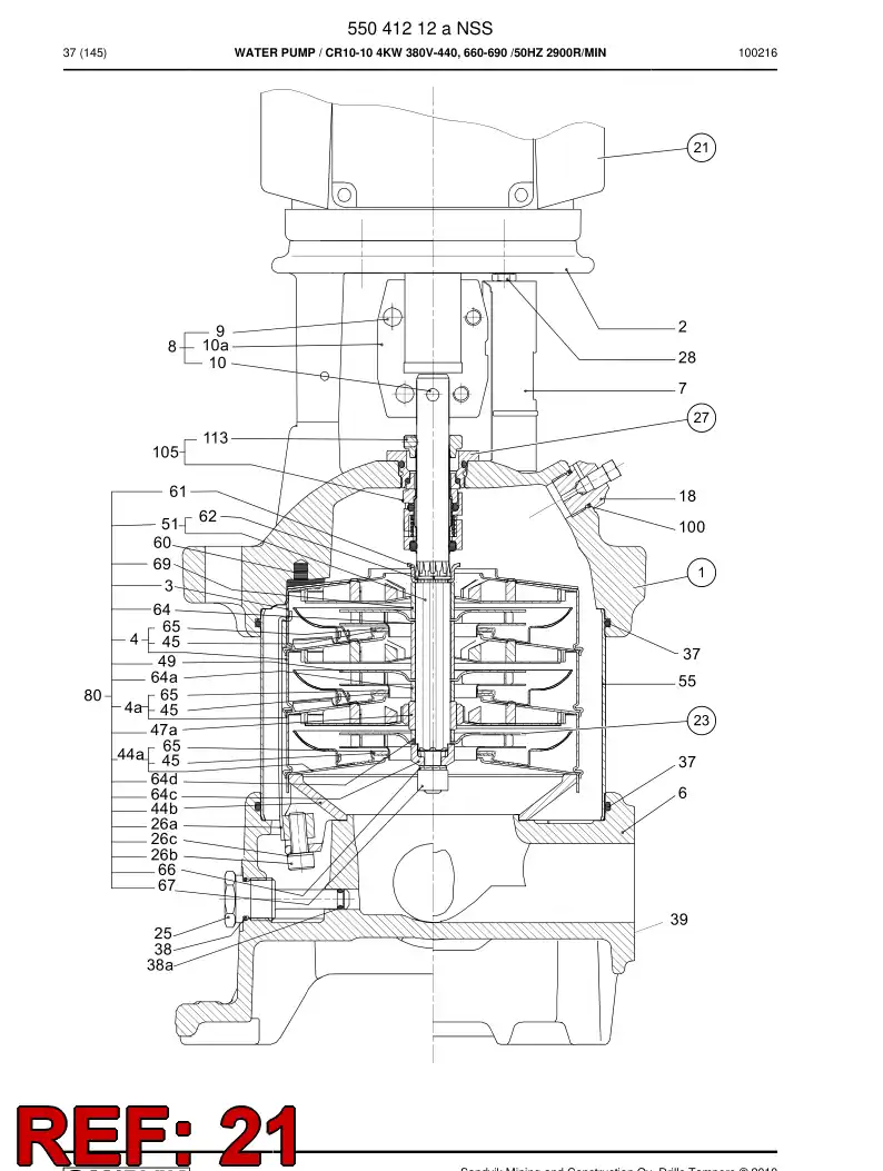 85258049b 852 580 49b Electric motor - Sandvik Technical Drawing
