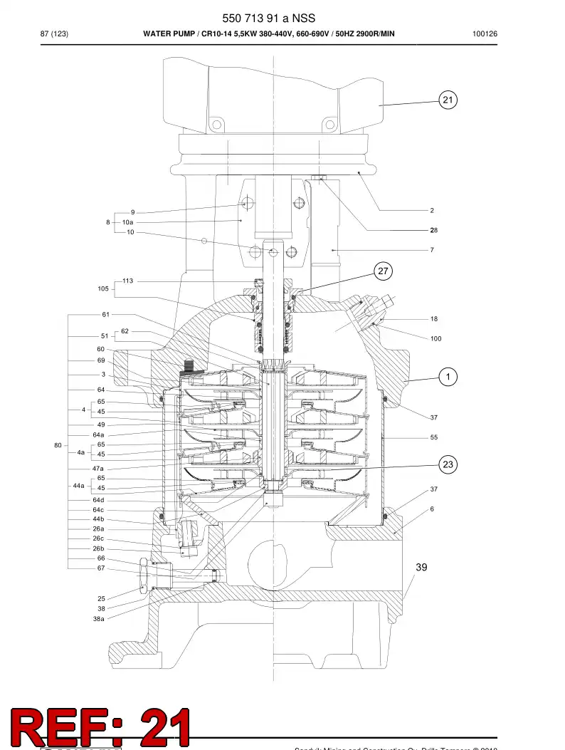 85259599b 852 595 99b Electric motor - Sandvik Technical Drawing