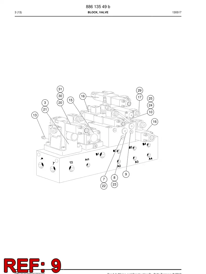 85273879 852 738 79 NON-RETURN VALVE - Sandvik Technical Drawing