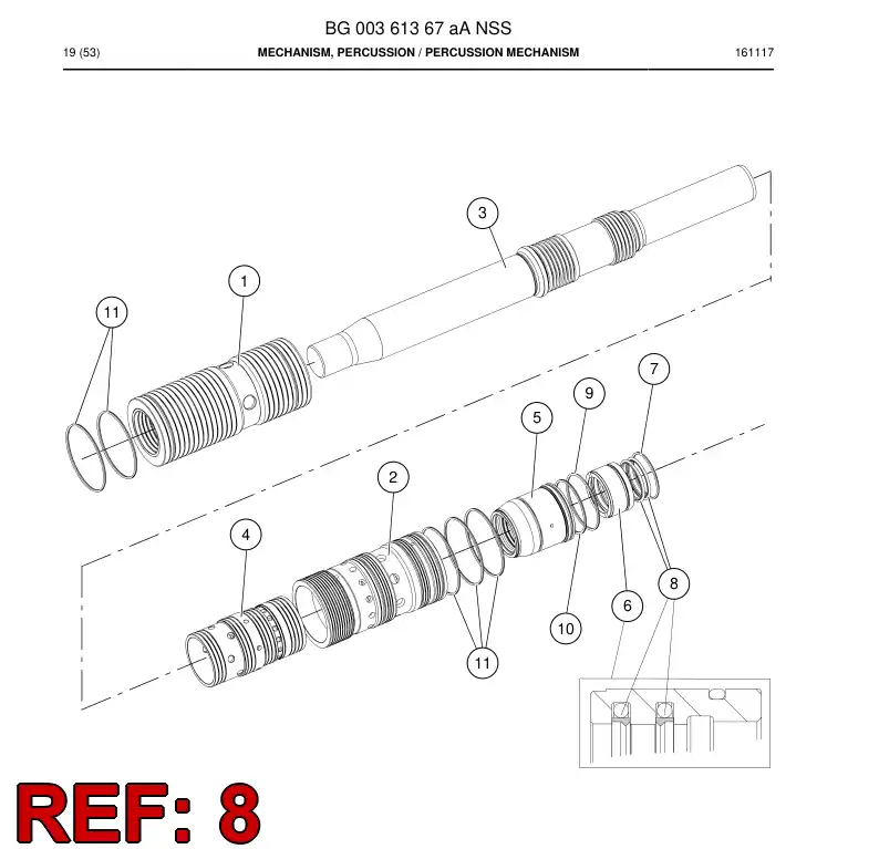 85275509b 852 755 09b SEAL, ROD - Sandvik Technical Drawing