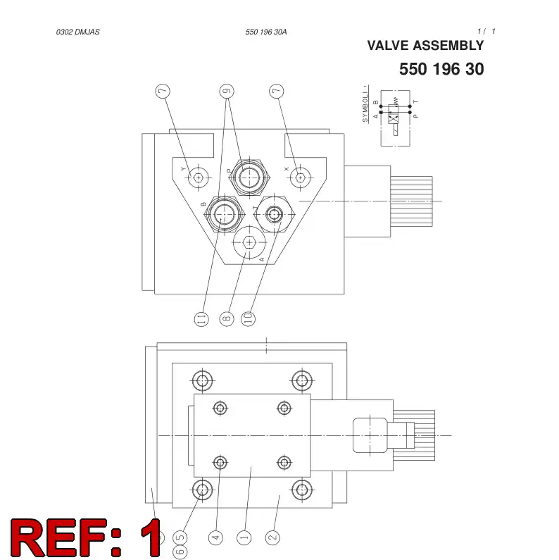 85282229 852 822 29 CONTROL VALVE - Sandvik Technical Drawing