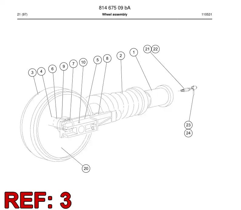 853 064 09a Wheel, Idler - drawing