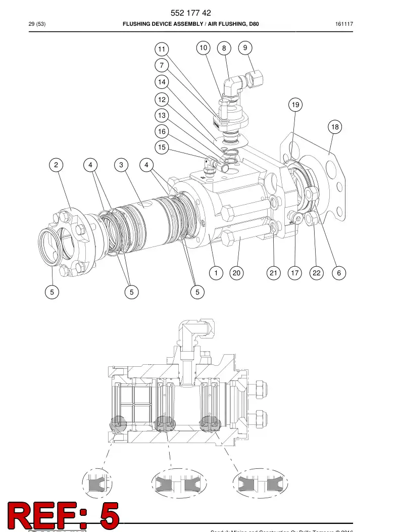 85318999b 853 189 99b U-SEAL - Sandvik Technical Drawing