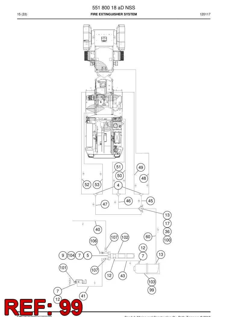 85327629a 853 276 29a Fire Extinguishing System - Sandvik Technical Drawing