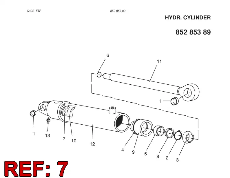 85353679 853 536 79 PISTON SEAL - Sandvik Technical Drawing