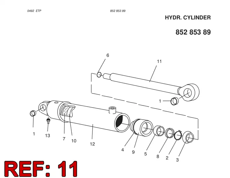 85354019 853 540 19 PISTON ROD - Sandvik Technical Drawing