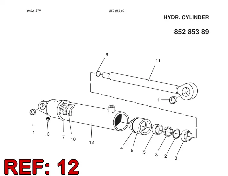 85354149 853 541 49 CYLINDER PIPE - Sandvik Technical Drawing