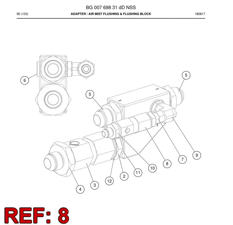 85361559 853 615 59 Valve, Check - Sandvik Technical Drawing