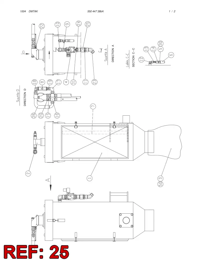 85375239 853 752 39 SWIVEL HOSE FITTING - Sandvik Technical Drawing