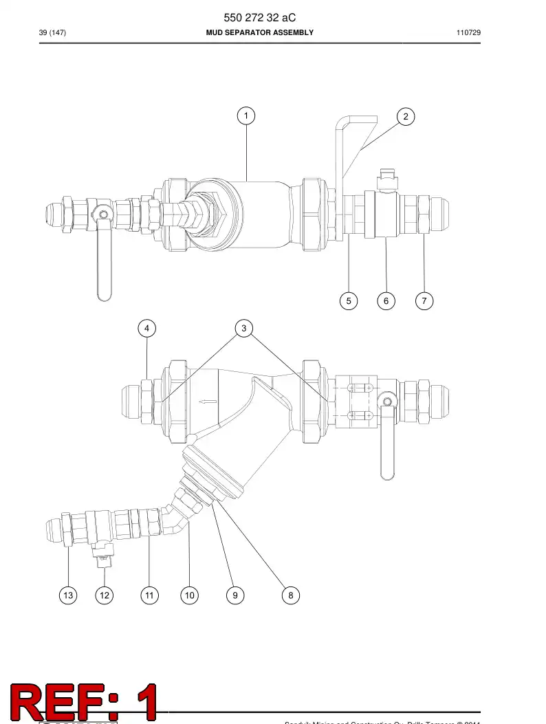 85377129a 853 771 29a Separator, Mud - Sandvik Technical Drawing