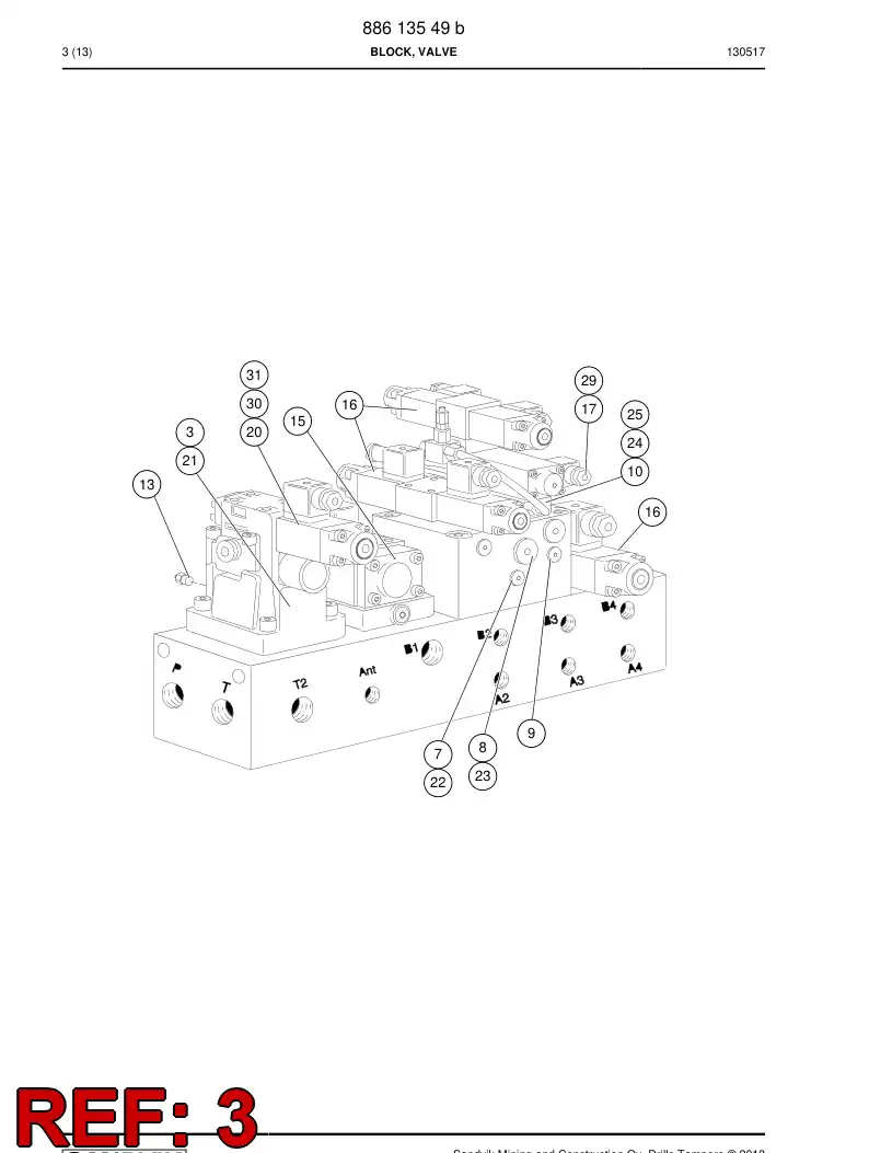 85392139 853 921 39 PRESSURE RELIEF VALVE ASSY - Sandvik Technical Drawing