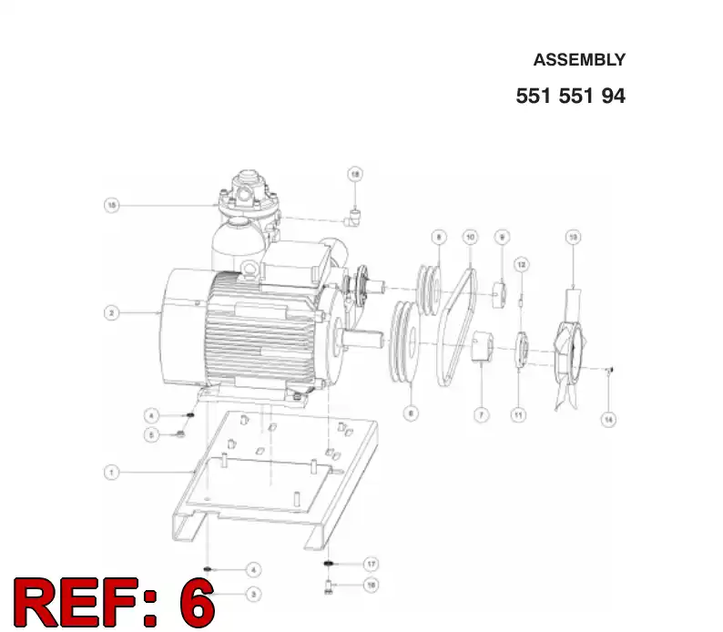 85440509 854 405 09 Pulley, V Belt - Sandvik Technical Drawing