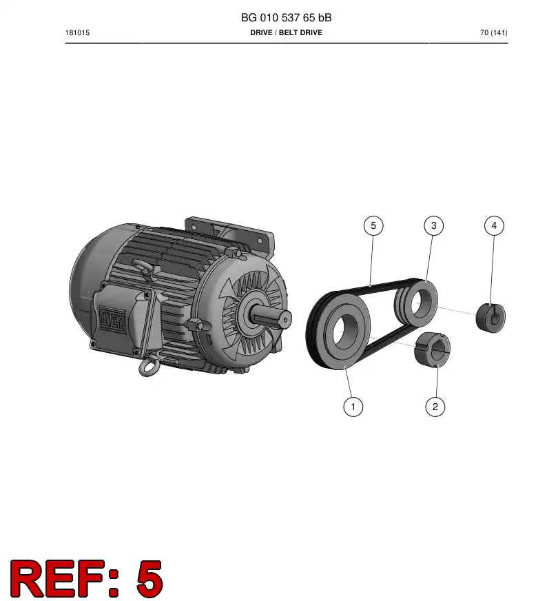 85443379 854 433 79 Belt, V - Sandvik Technical Drawing