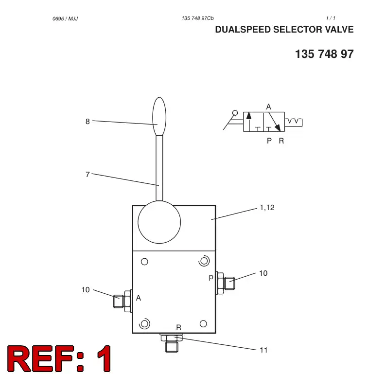 85547609 855 476 09 DIRECTIONAL CONTROL VALVE - Sandvik Technical Drawing