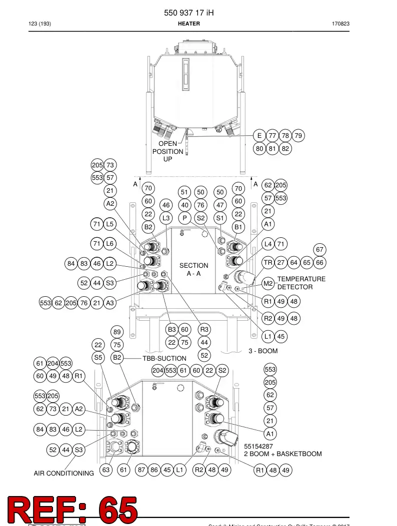 85549209a 855 492 09a Heater - Sandvik Technical Drawing