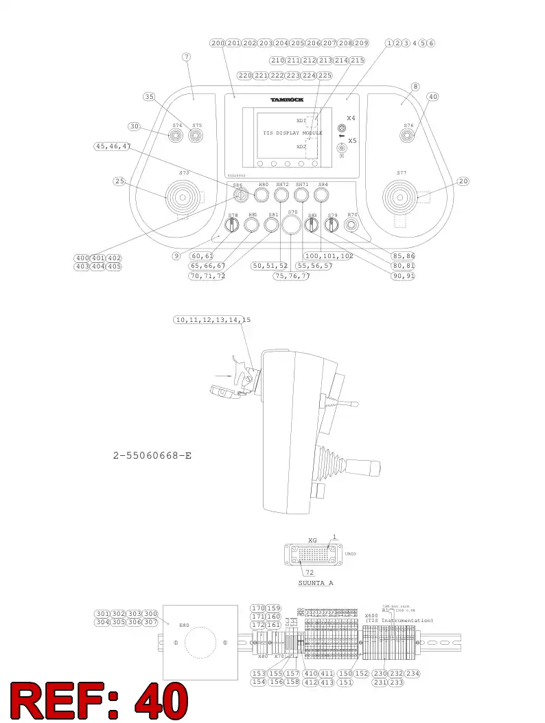 85577689 855 776 89 Joystick - Sandvik Technical Drawing