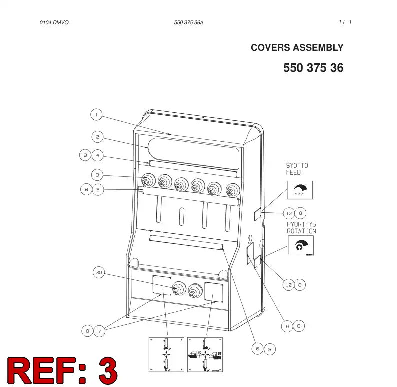 85594739 855 947 39 COVER RUBBER - Sandvik Technical Drawing