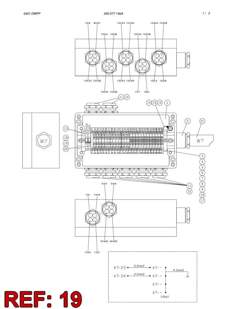 85647179 856 471 79 TERMINAL STRIP ACCESSORY - Sandvik Technical Drawing