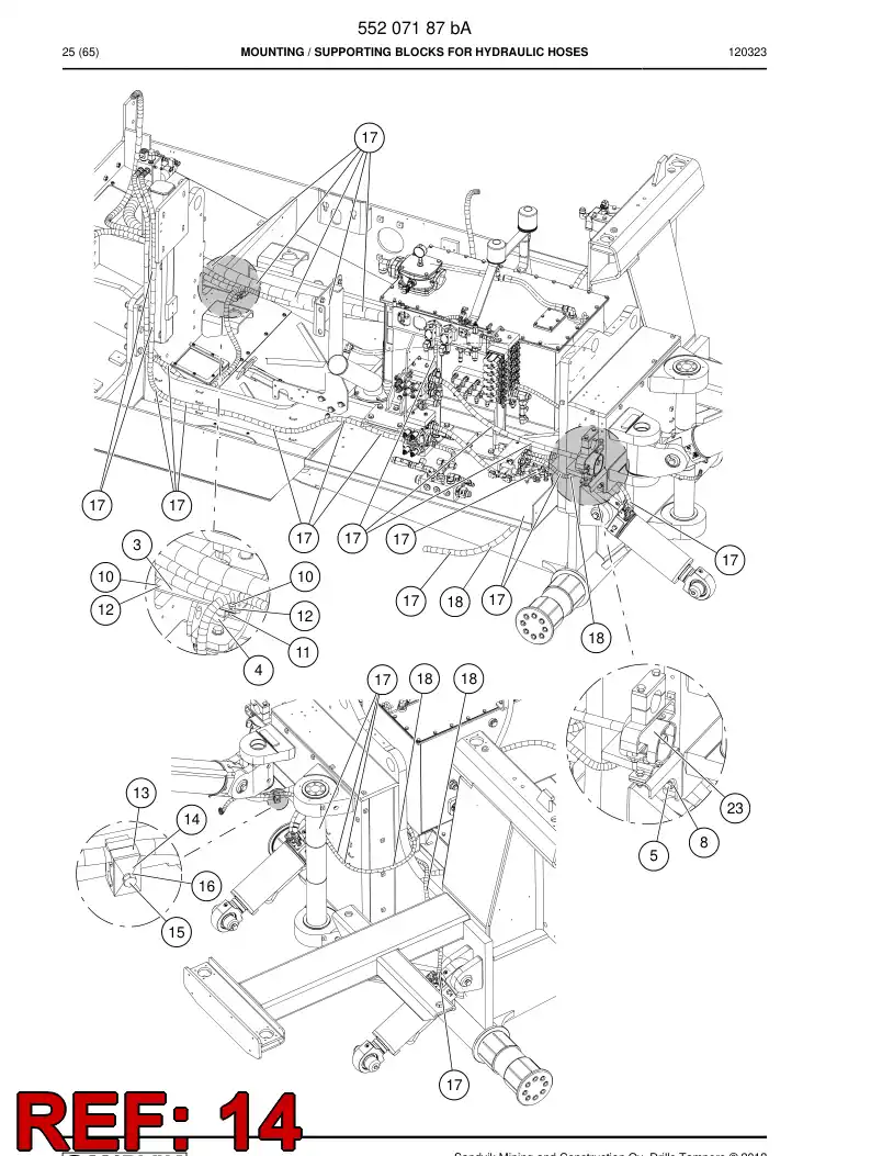 85660299a 856 602 99a Clamp, Pipe, Top Plate - Sandvik Technical Drawing