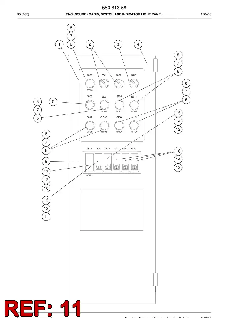 85675009 856 750 09 INTERRUPTOR, BASCULANTE - Sandvik Technical Drawing