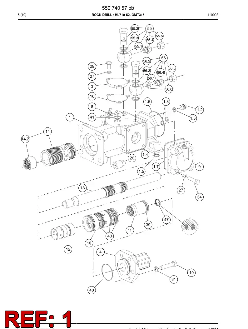 85681129a 856 811 29a O-ring - Sandvik Technical Drawing