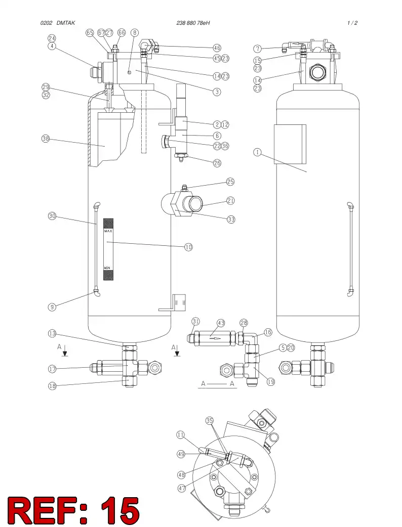 85699819 856 998 19 ADAPTER (HYDRAULIC) - Sandvik Technical Drawing