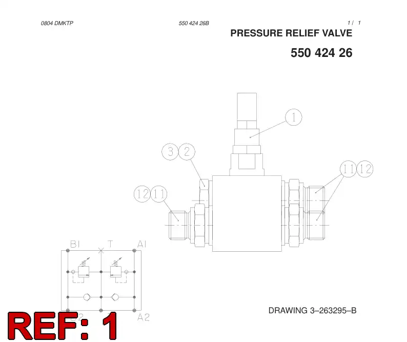 85707049 857 070 49 PRESSURE RELIEF VALVE - Sandvik Technical Drawing