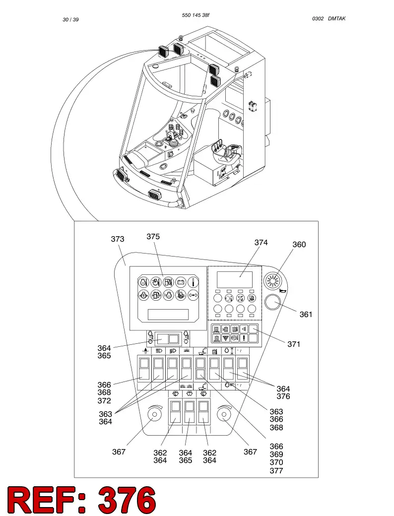 85740249 857 402 49 PUSH-BUTTON ROCKER SWITCH - Sandvik Technical Drawing