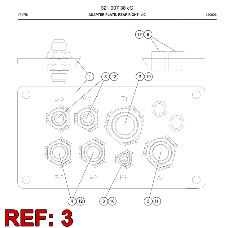 85774679 857 746 79 Adapter (hydraulic) - Sandvik Technical Drawing