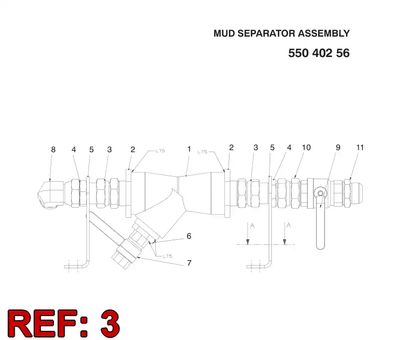 85832409 858 324 09 SWIVEL NUT MALE ADAPTER - Sandvik Technical Drawing