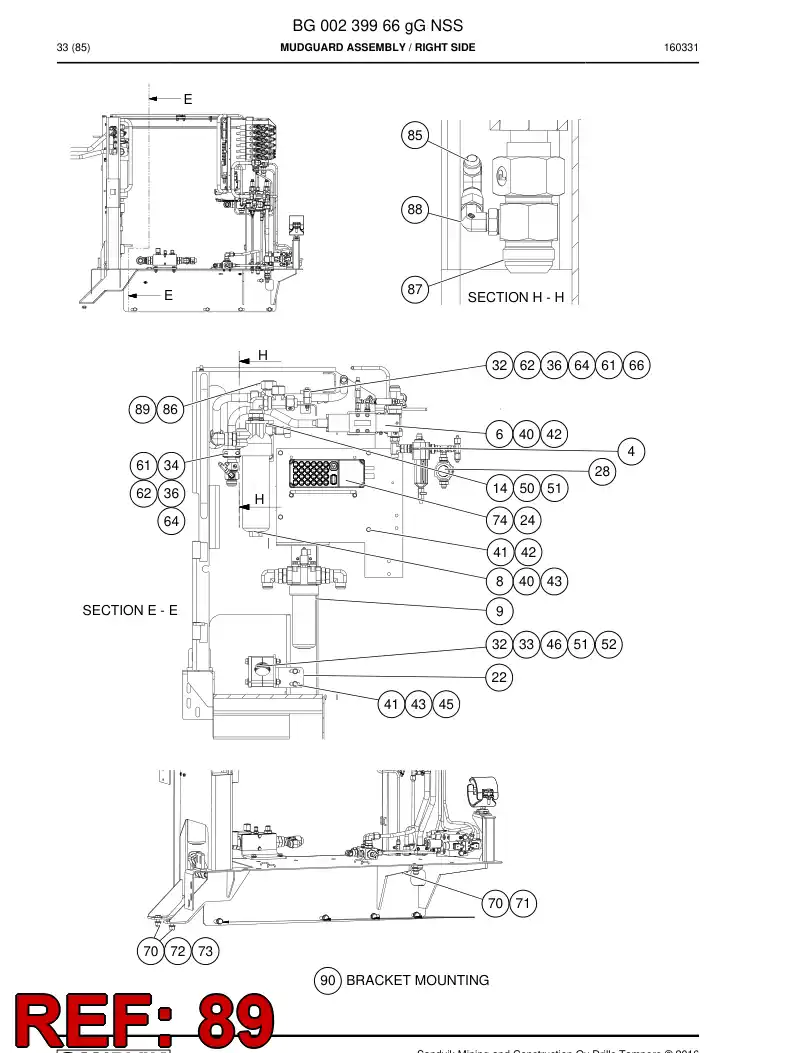 85835839 858 358 39 Adapter, Tee - Sandvik Technical Drawing