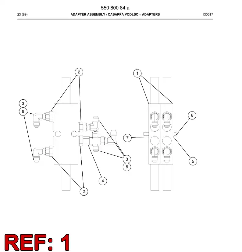 85854909 858 549 09 Double overcenter valve - Sandvik Technical Drawing